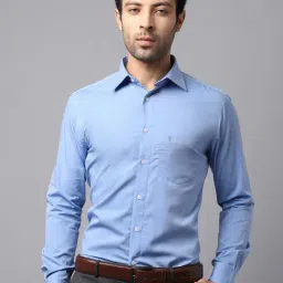 Cantabil Light Blue Regular Fit Shirt-picture-42