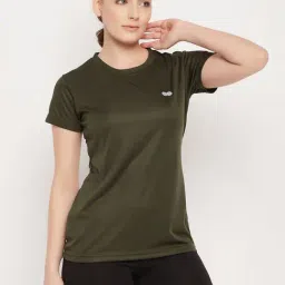 Clovia Olive Printed T-Shirt-image-25