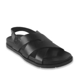 Metro Men Black Back Strap Sandals-picture-11