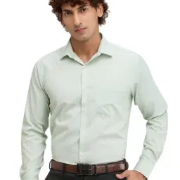 Park Avenue Green Slim Fit Texture Shirt-picture-3