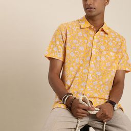Taavi Floral Woven Legacy Print Pure Cotton Casual Shirt-image-54