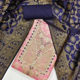 SWARNGANGA TEX Art Silk Unstitched Dress Material-picture-11