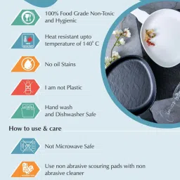Servewell Multicolor Melamine Matte Serving Platters With Handle (0.75 L) - Set of 2 image 4