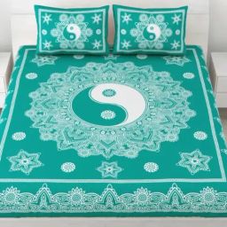 Living Roots Printed Green 240 TC Cotton Bedsheet with 2 Pillow Covers-image-97