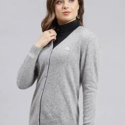 Monte Carlo Grey Wool Textured Cardigan-2