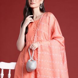 Anouk Women A-Line Kurta with Trousers & Dupatta-picture-4