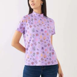 Spykar Purple Regular Fit Printed Top-image-59