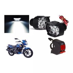 Cartronics 9 Led Shilon Fog Light White With On/Off Swich For TVS Flame-14