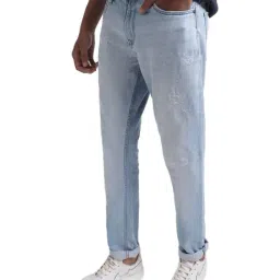 Lindbergh Blue Tapered Fit Distressed Jeans-picture-49