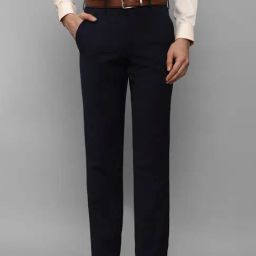 Luxure By Louis Philippe Navy Slim Fit Trousers-image-18