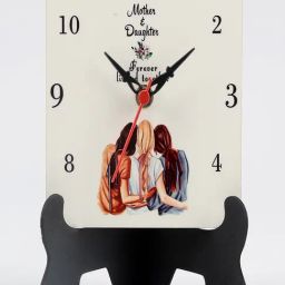 FNP Multicolor MDF Printed Mother Daughter Forever Together Table Clock image 2