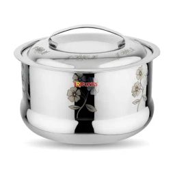 Rudra Brezza Designer Silver Stainless Steel Casserole 2 L-picture-24