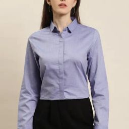 Hancock Blue Solid Slim Fit Formal Shirt-image-42