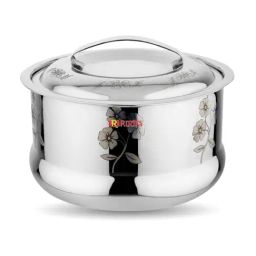 Rudra Brezza Designer Silver Stainless Steel Casserole 3 L-picture-32