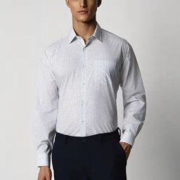 Van Heusen White Regular Fit Printed Shirt-image-68