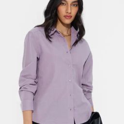 The Souled Store Deep Lavender Regular Fit Shirt-image-15