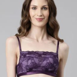 Enamor Purple Lace Work Push-up Bra-picture-11