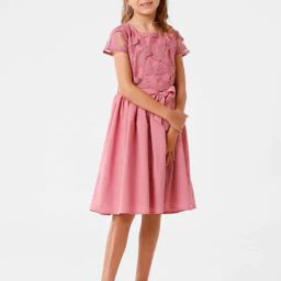 Kate & Oscar Kids Pink Embroidered Dress-picture-10