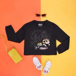 Pantaloons Junior Kids Black Cotton Printed Full Sleeves T-Shirt-picture-47