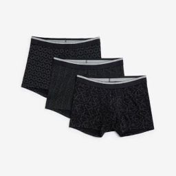 WES Lounge by Westside Black Printed Cotton Trunks- Pack of 3-picture-34
