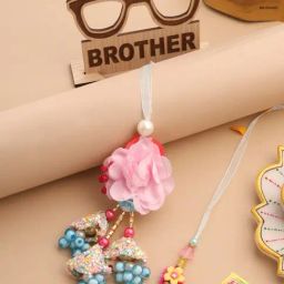 NVR Multicolor Artificial Beads Floral Design Bhaiya Bhabhi Rakhi Combo-19