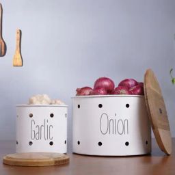 HAZEL White Galvanized metal Storage Container - Set of 2-image-11