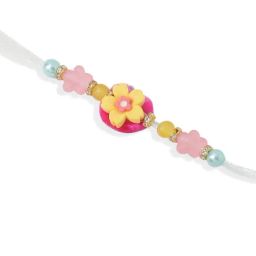 NVR Multicolor Artificial Beads Floral Design Bhaiya Bhabhi Rakhi Combo image 5