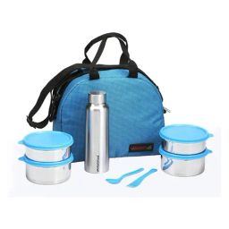 Varmora Blue Stainless Steel Mini Lunch Box - Set of 5-22