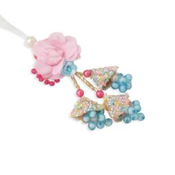 NVR Multicolor Artificial Beads Floral Design Bhaiya Bhabhi Rakhi Combo image 2