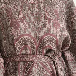 ANCESTRY Grey Printed A Line Kaftan Kurta image 5