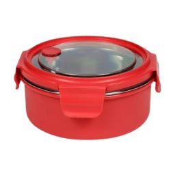 Varmora UniQ Pink Stainless Steel Lunch Box with Plastic Cover-image-82