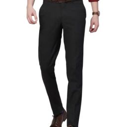Turtle Black Ultra Slim Fit Chequered Trousers-picture-16