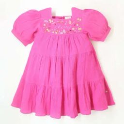 Cherry Crumble By Nitt Hyman Kids Pink Cotton Floral Print Dress-image-6