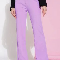 SELVIA Lavender Regular Fit Mid Rise Trousers-picture-1