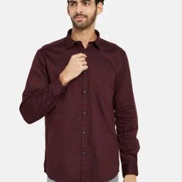 METTLE Wine Regular Fit Shirt-image-72