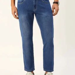 Thomas Scott Blue Regular Fit Lightly Washed Jeans-image-77