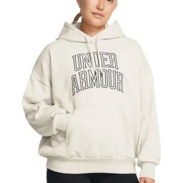 Under Armour White Cotton Logo Printed Sports Hoodie-image-52
