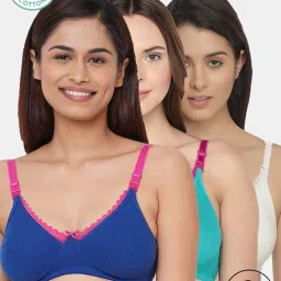 Inner Sense Multicolor Full Coverage Maternity Bra - Pack of 3 image 1