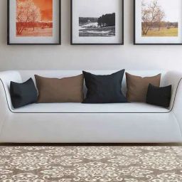 Obsessions Cream Anti-Static Ethnic Motif Carpet - Medium-32