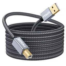 Fedus 5 m Nylon Braided Gold Plated USB Printer Cable (Grey)-15