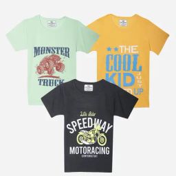 Vimal Jonney Girls Multicolor Printed T-Shirt (Pack Of 3)-image-17
