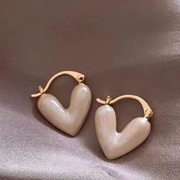 PolluxCraft Gold-Plated Korean Heart Shaped Drop Earrings-35
