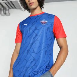 Puma x DC Red & Blue Regular Fit Graphic Print Cricket T-Shirt-image-59