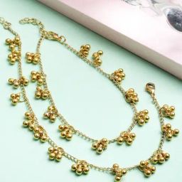 Karatcart Gold-Plated Chain Anklet for Women-image-2