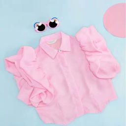Pantaloons Junior Pink Cotton Regular Fit Top-image-120