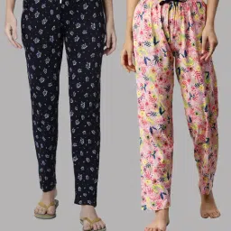 Kryptic Navy & Pink Cotton Printed Pyjamas-image-35