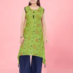 Aarika Kids Girls Green Party Wear Kurti-image-94