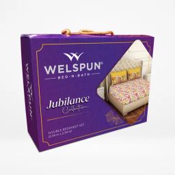 Welspun yellow polycotton jubilance double bedsheets-image-78