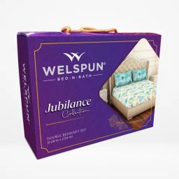 Welspun aqua green polycotton jubilance double bedsheets-image-91