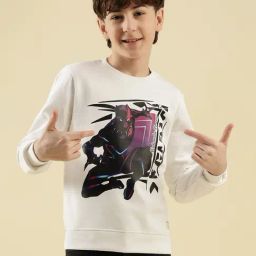 Lil Tomatoes Boys White Cotton Fleece Sweatshirt-picture-13